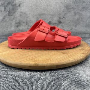 Birkenstock Arizona EVA Sandals Womens Size 8 Red Two Strap Slides Shoes
